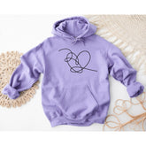 Casual Love Yourself Heart Print Hoodie