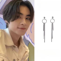 Xiao Jun Fringed Chain Stud Earrings