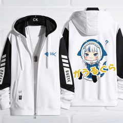 Casual Gawr Gura Shark Zipper Cos Hoodie