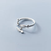 Creative Kitten Fish Bone Ring