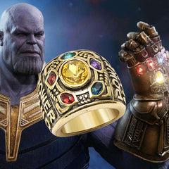 Thanos Infinity Stones Gloves Ring Necklace Cufflink Jewelry
