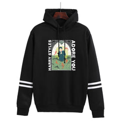 Women's Adore You Print Striped Hoodie