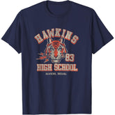 Hawkins High School Distressed Chest Poster T-Shirt