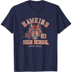 Hawkins High School Distressed Chest Poster T-Shirt