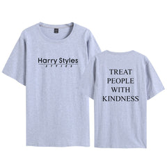 Casual People With Kindness Print Short Sleeve T-Shirt