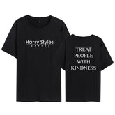 Casual People With Kindness Print Short Sleeve T-Shirt