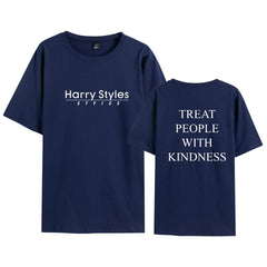 Casual People With Kindness Print Short Sleeve T-Shirt