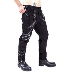 Casual Men's Gothic Punk Style Slim Pants