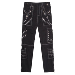 Casual Men's Gothic Punk Style Slim Pants