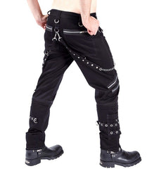 Casual Men's Gothic Punk Style Slim Pants
