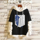 Unisex Anime Fake Two-piece Pullover Hoodie