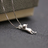 Cute Cat Sterling Silver Necklace