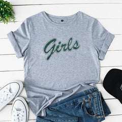 Lovely Friends Girls Print Loose Short-sleeved T-shirt