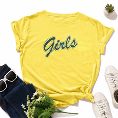 Lovely Friends Girls Print Loose Short-sleeved T-shirt