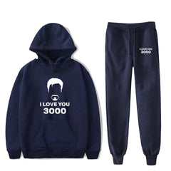 Unisex Tony I Love You 3000 Hoodie with Pants Casual Sports Set
