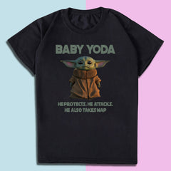Unisex BABY YODA Print Short-sleeved T-shirt
