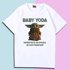 Unisex BABY YODA Print Short-sleeved T-shirt