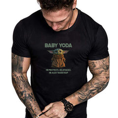 Unisex BABY YODA Print Short-sleeved T-shirt