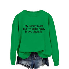 Women's My Tummy Hurts Casual Round Neck Sweatshirt