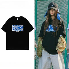 NJZ Graffiti Short-sleeved T-shirt Top