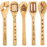 5 Piece Friends Wooden Spoons for Cooking