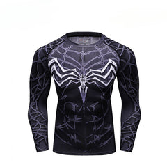 Men's Spider Fitting Round Neck Long Sleeved Training Shirt