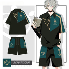 Alhaitham Cos Short-sleeved T-shirt Shorts Set