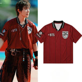 J-HOPE Halftime Show Burgundy Jersey Top