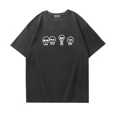 JUHOON Same Skull Print Short-sleeved T-shirt