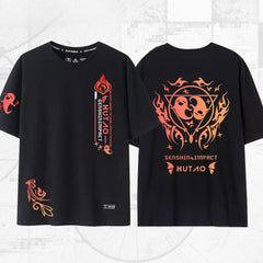 Unisex Game Hutao Casual Short-sleeved T-shirt