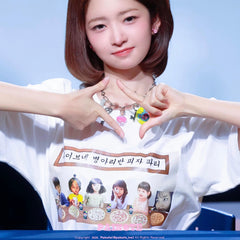 Wonyoung Same Cartoon Printed Short-sleeved T-shirt