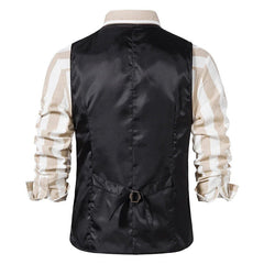 British Style Retro Men's Tweed Suit Vest