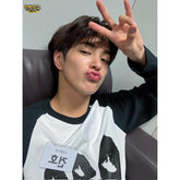 KEONHO Same Graphic Color Block Long-sleeved T-shirt