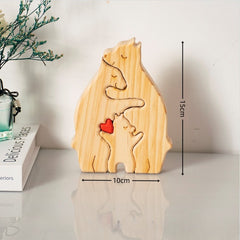 We are One Wooden Bear Puzzle Family Decoration