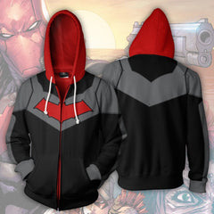 Cool Unisex Comic Nightwing 3D Zip Up Cosplay Hoodie