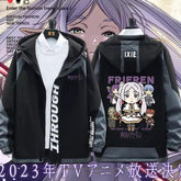 Casual Anime Print Hooded Zipper Jacket