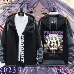 Casual Anime Print Hooded Zipper Jacket