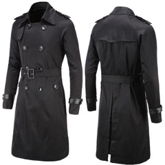 Men's Boutique Long Slim Double-breasted Trench Coat
