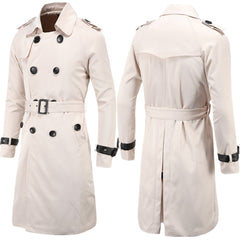 Men's Boutique Long Slim Double-breasted Trench Coat