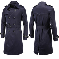 Men's Boutique Long Slim Double-breasted Trench Coat
