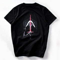 Unisex Lightsaber Printed Cotton Short Sleeve T-shirt