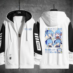 Unisex Vtuber Graphic Printed Zipper Hoodie