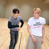 Yeonjun Same Letter Print Short-sleeved T-shirt Cotton Top