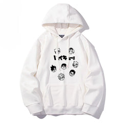 Casual Anime Graphic Print Pullover Hoodie