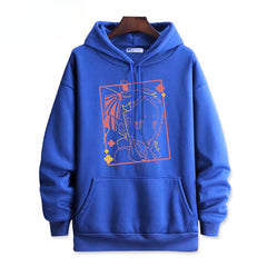 Casual Anime Graphic Print Pullover Hoodie