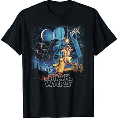 A New Hope Faded Vintage Retro Poster T-Shirt