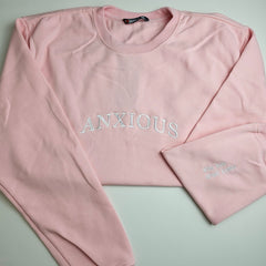 ANXIOUS Embroidered Crew Neck Sweatshirt