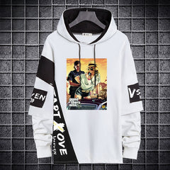 Men's Game Printed Casual Pullover Hoodie