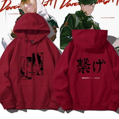 Casual Anime Graphic Print Pullover Hoodie