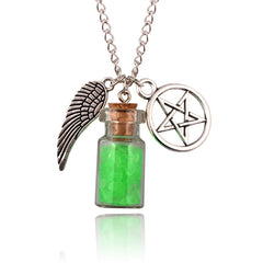 Wishing Salt Bottle Wings Necklace